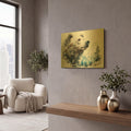 'Watercolor Bear Profile' By Momart Gold Metal Wall Art