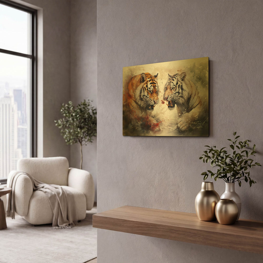 'Wild Life Of Predators In Watercolor 10' By Momart Gold Metal Wall Art