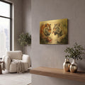 'Wild Life Of Predators In Watercolor 10' By Momart Gold Metal Wall Art