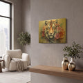 'Wild Life Of Predators In Watercolor 11' By Momart Gold Metal Wall Art