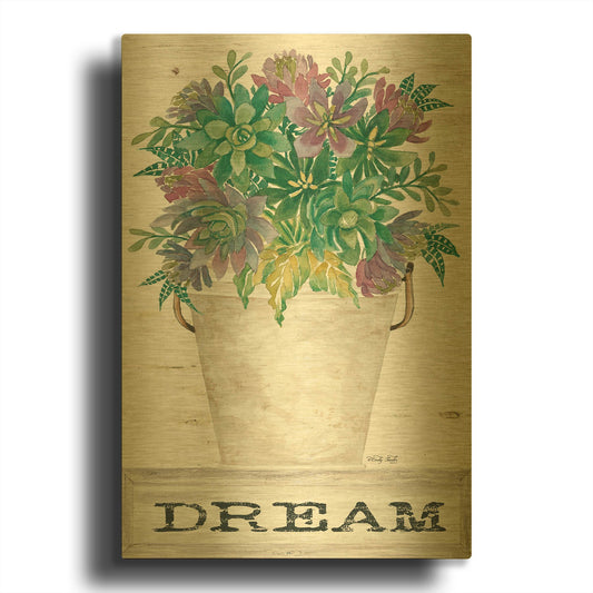 'Dream Succulents' By Cindy Jacobs Gold Metal Wall Art