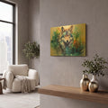 'Wild Life Of Predators In Watercolor 6' By Momart Gold Metal Wall Art