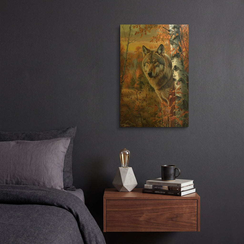 'Wolf’s Portrait' By Momart Gold Metal Wall Art