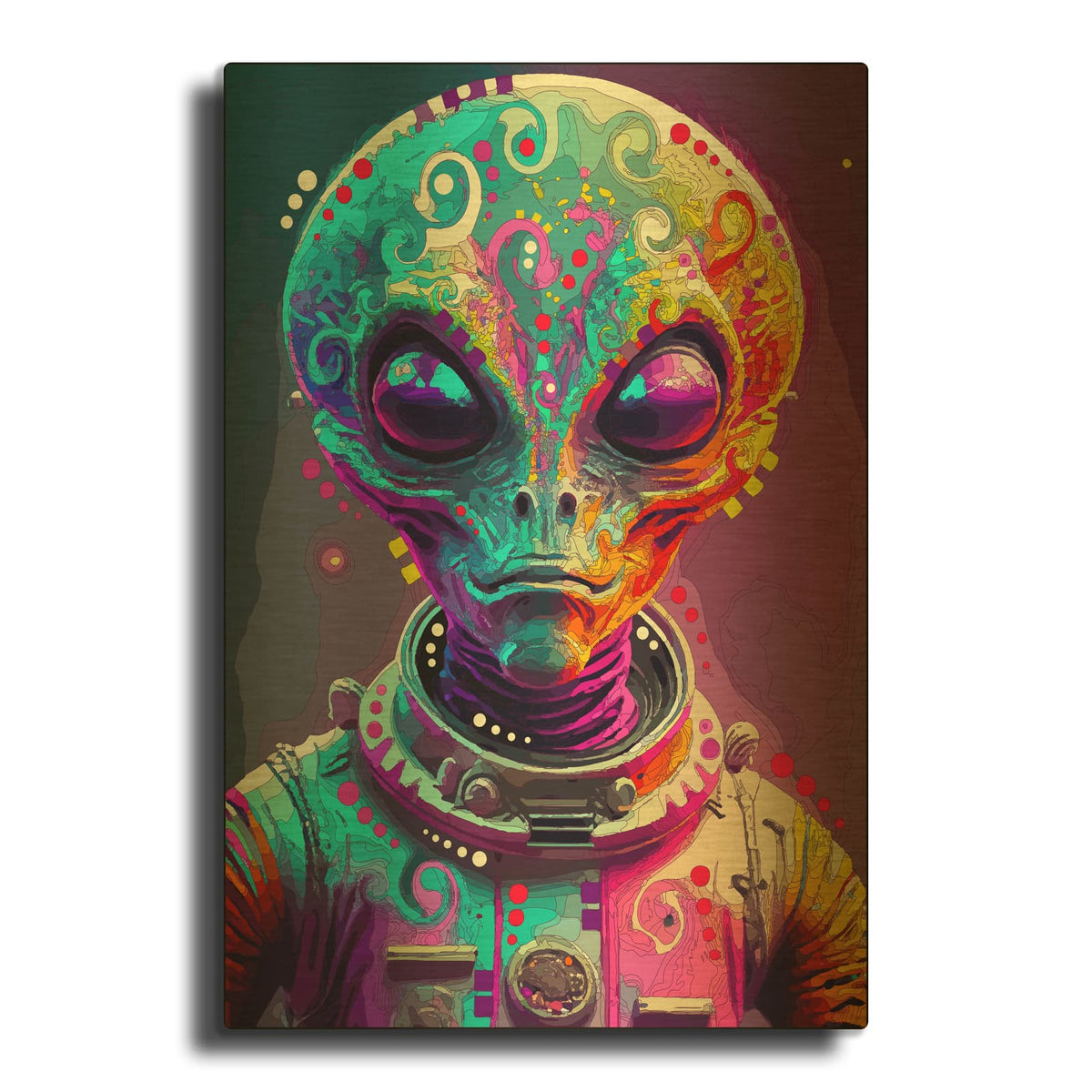 'Alien' By Dean Russo Gold Metal Wall Art