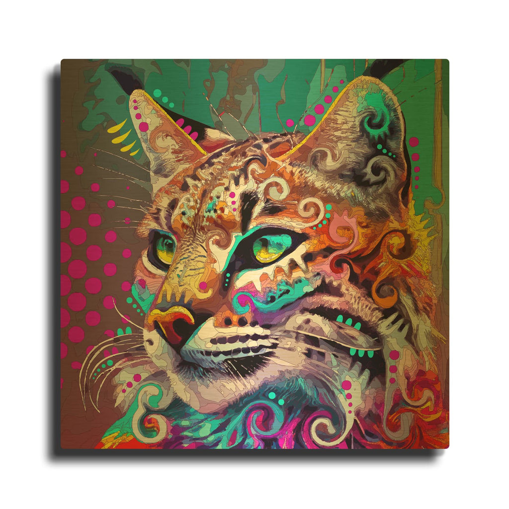 'Bobcat' By Dean Russo Gold Metal Wall Art