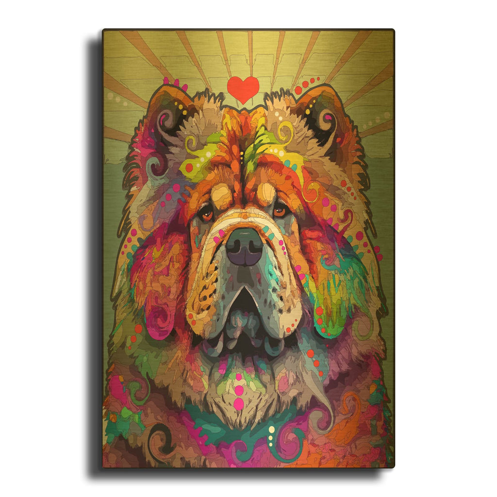 'Chow Chow' By Dean Russo Gold Metal Wall Art