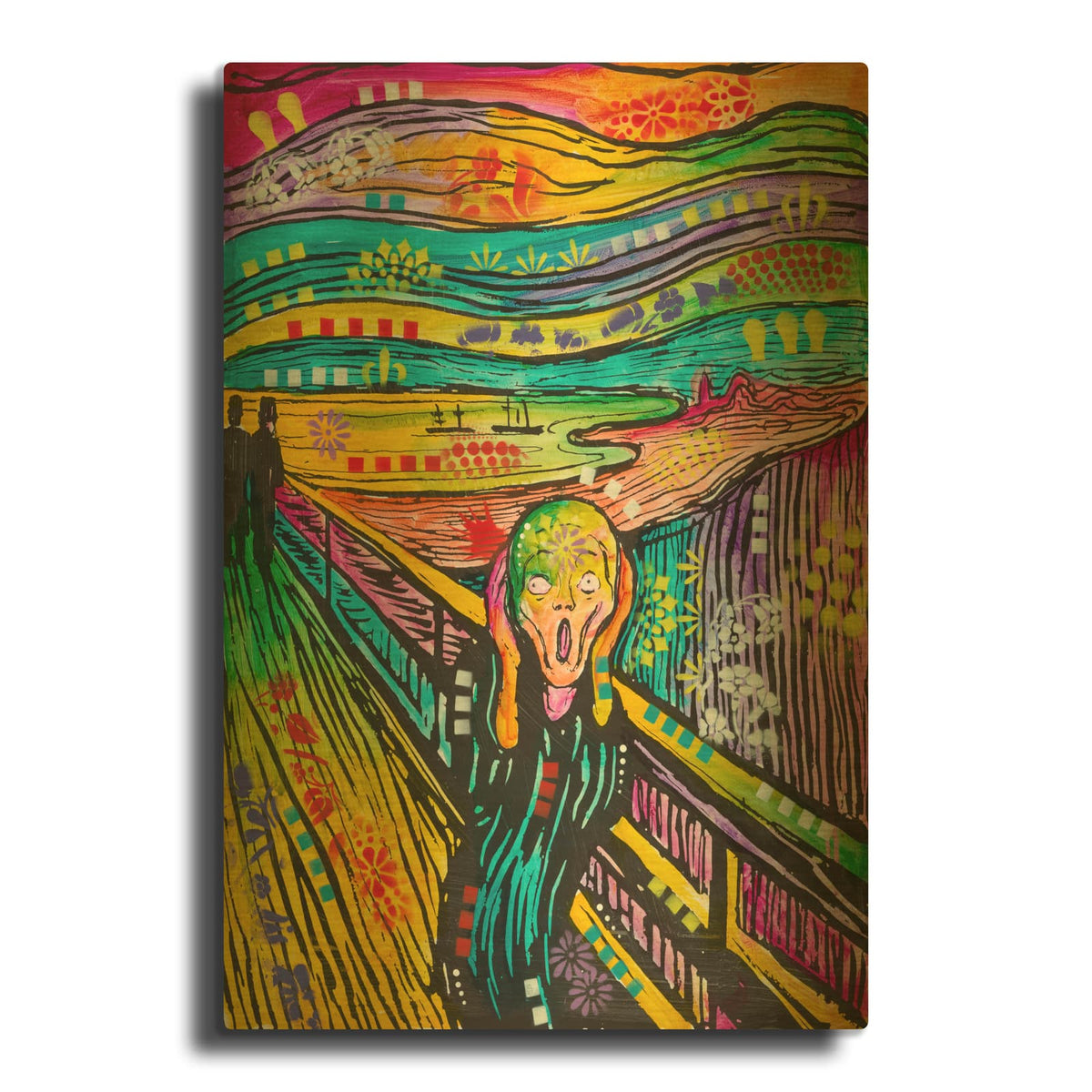 'Colorful Scream' By Dean Russo Gold Metal Wall Art