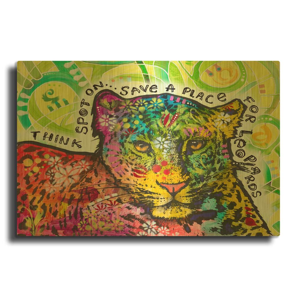 'Conservancy For Leopards' By Dean Russo Gold Metal Wall Art