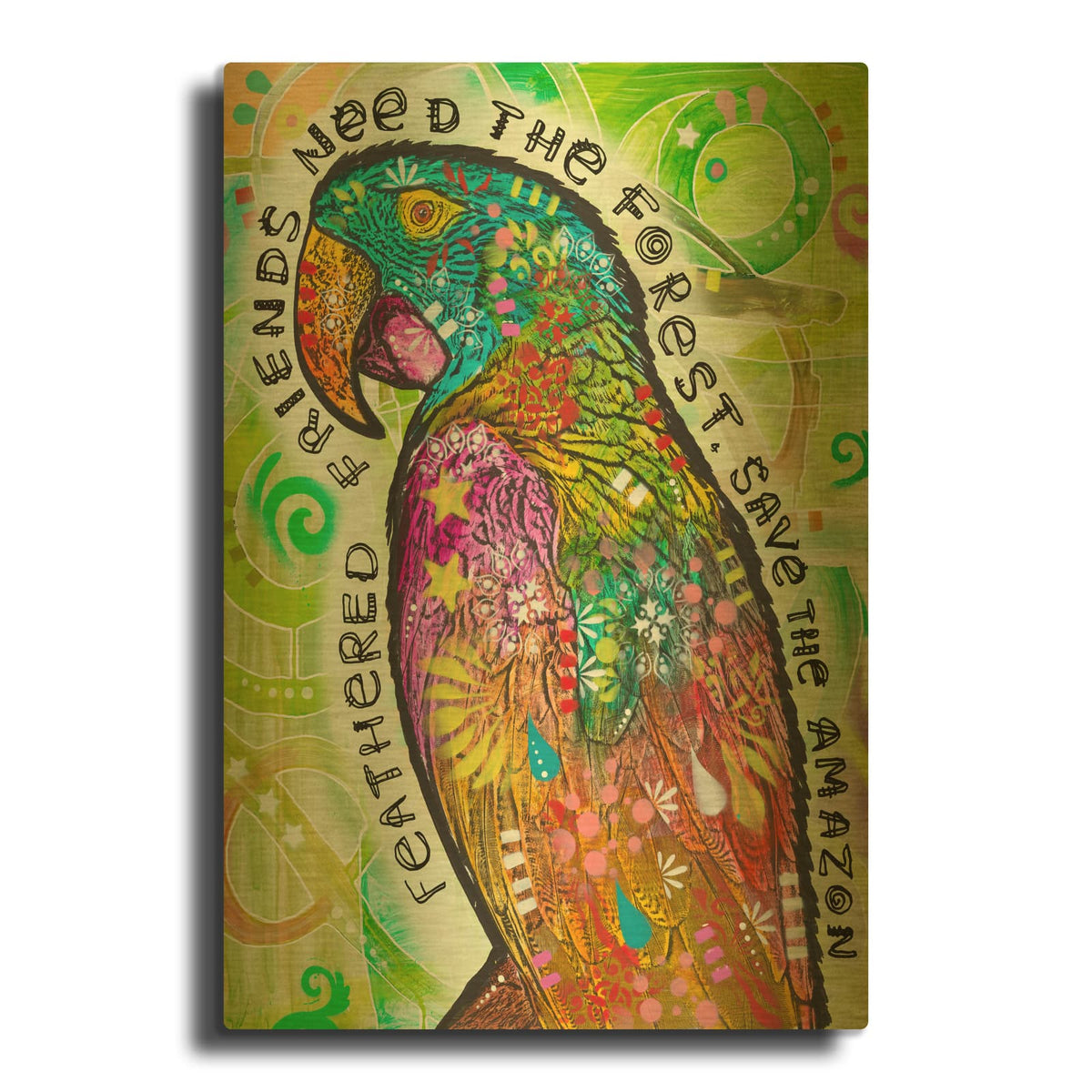 'Conservancy For The Amazon' By Dean Russo Gold Metal Wall Art