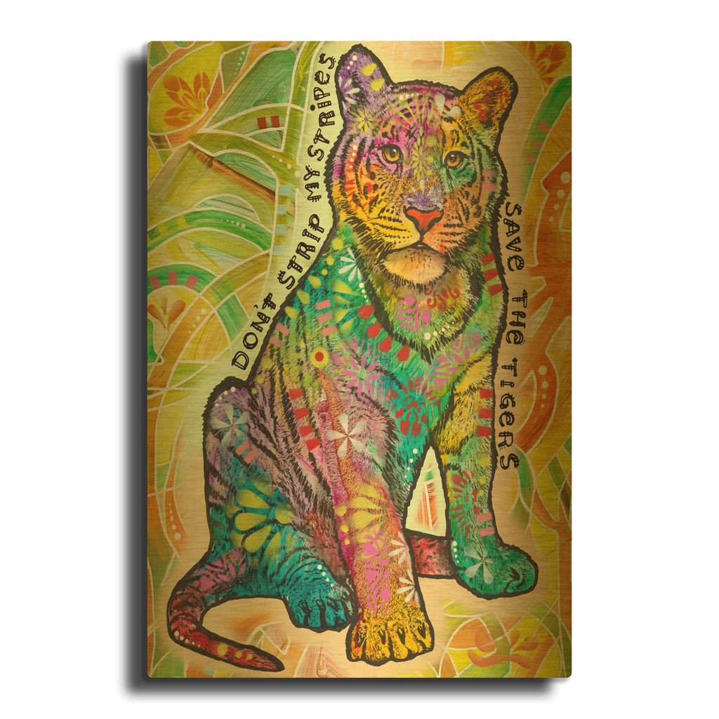 'Conservancy For Tigers' By Dean Russo Gold Metal Wall Art