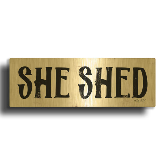 'She Shed' By Cindy Jacobs Gold Metal Wall Art