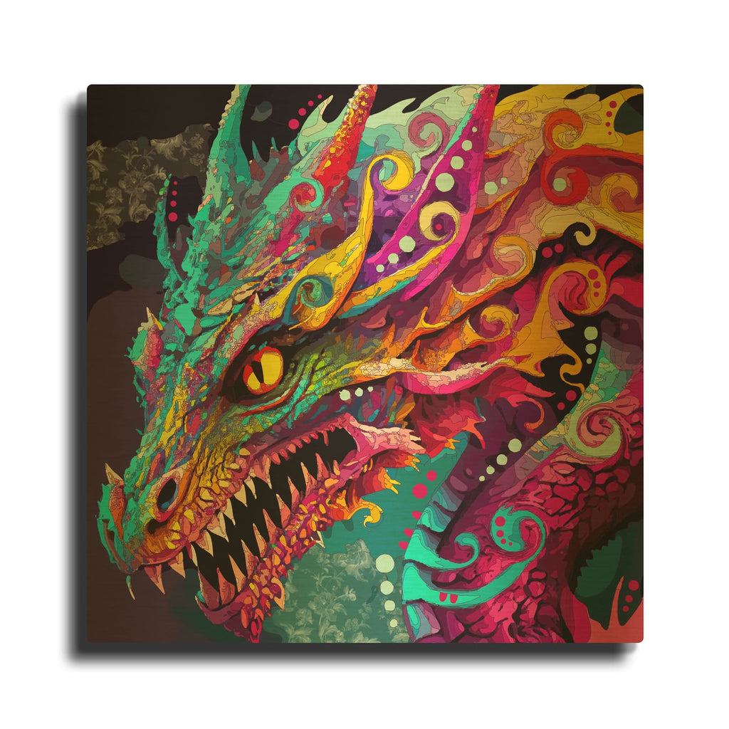 'Dragon' By Dean Russo Gold Metal Wall Art