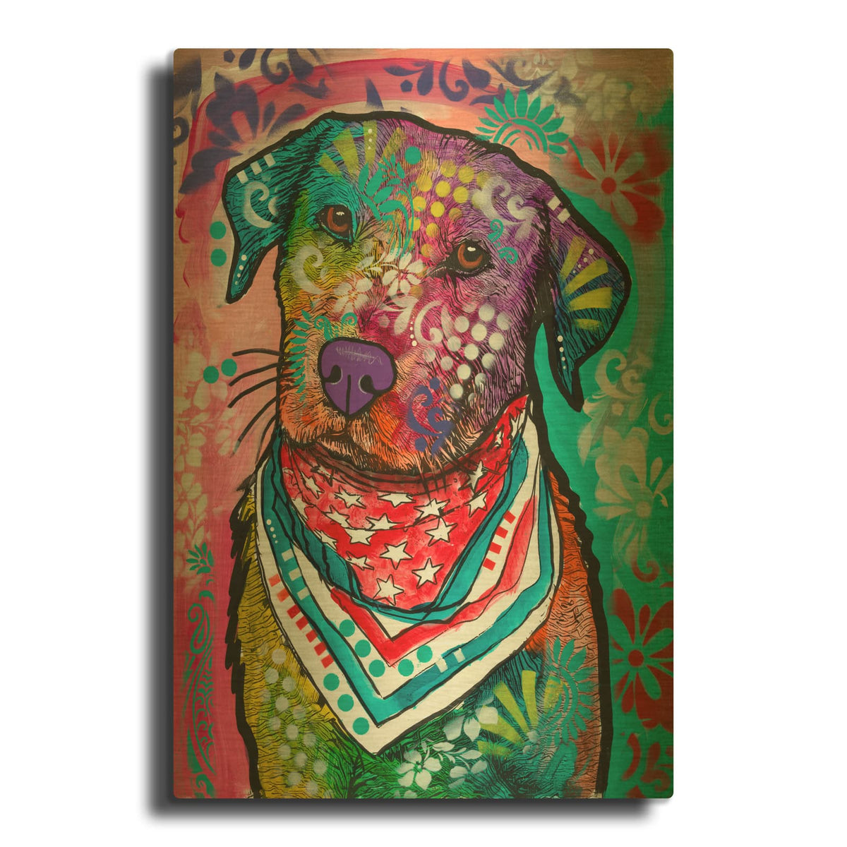 'Flag Collar' By Dean Russo Gold Metal Wall Art