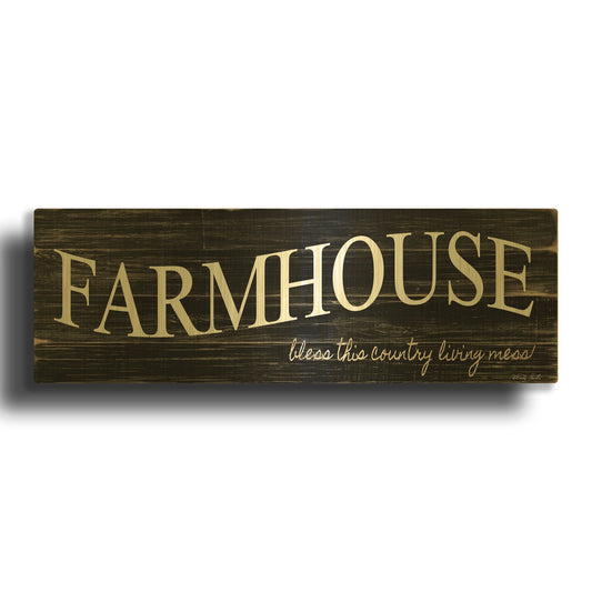 'Farmhouse' By Cindy Jacobs Gold Metal Wall Art