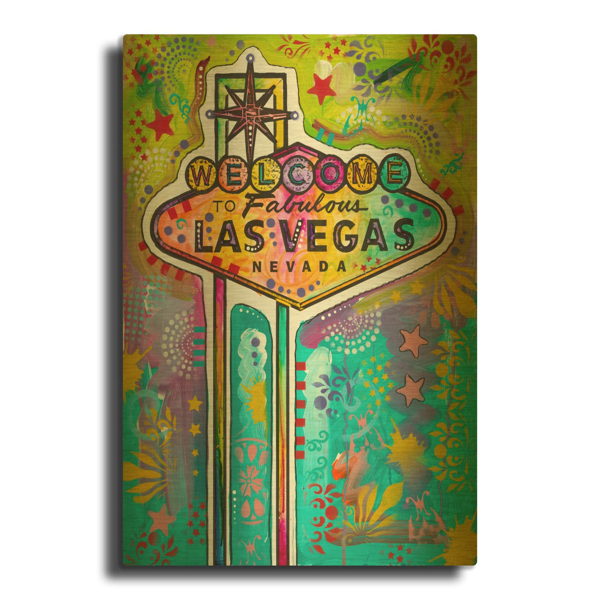 'Las Vegas Sign' By Dean Russo Gold Metal Wall Art