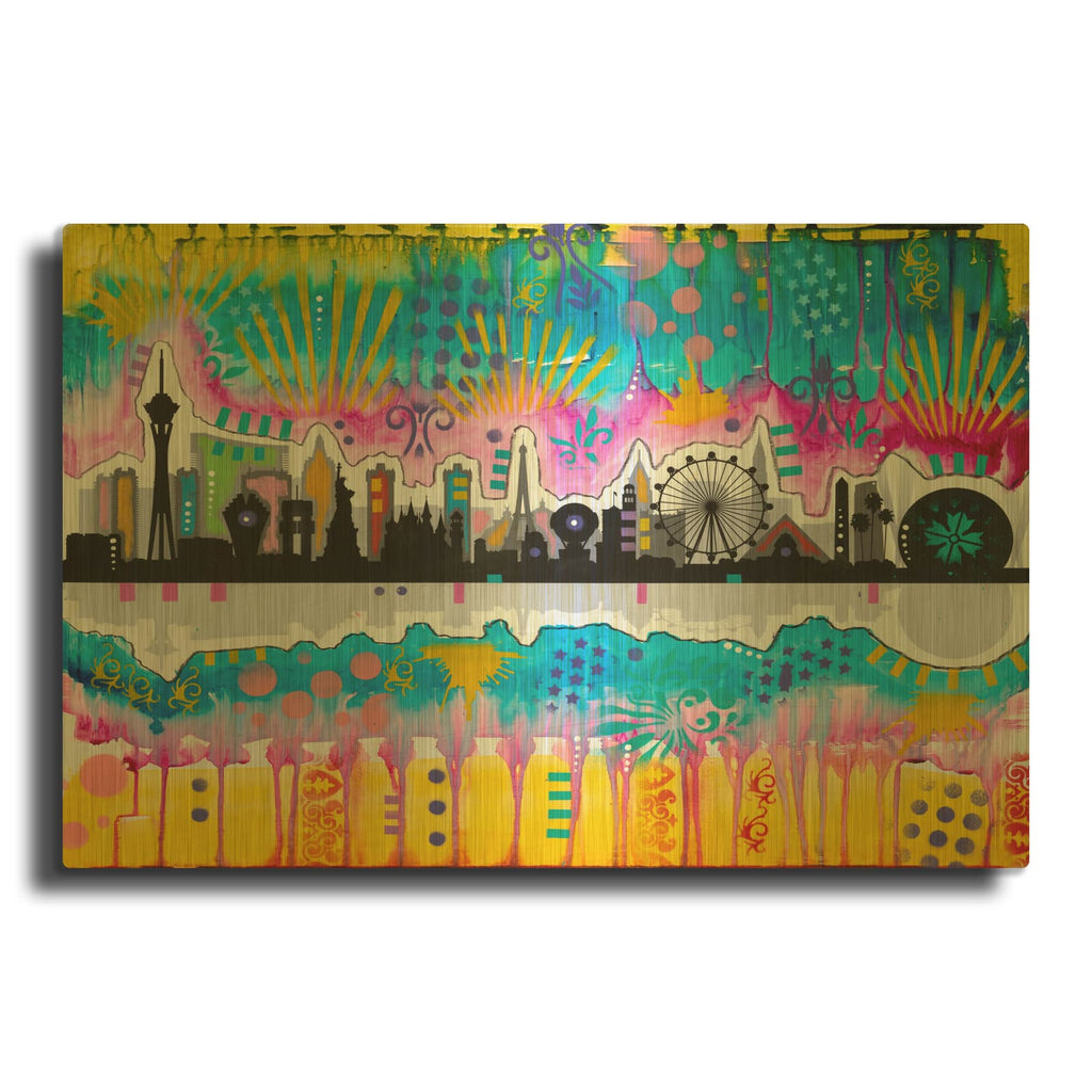 'Las Vegas Skyline' By Dean Russo Gold Metal Wall Art