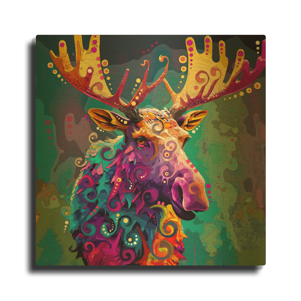 'Moose' By Dean Russo Gold Metal Wall Art
