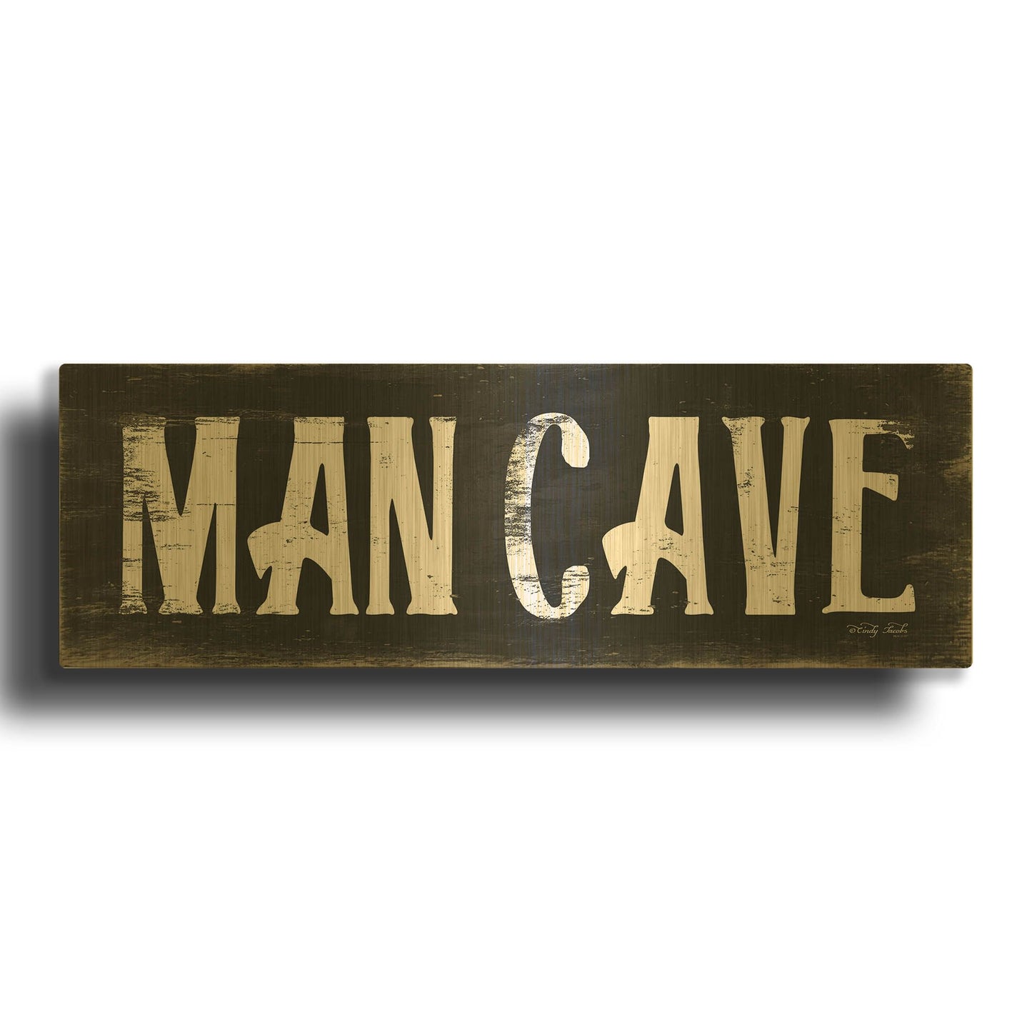 'Man Cave' By Cindy Jacobs Gold Metal Wall Art