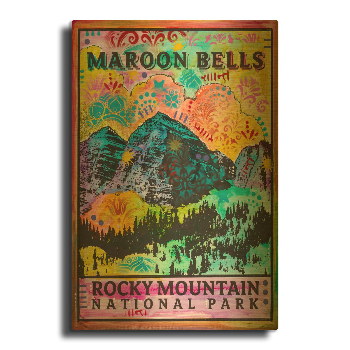 'Np Maroon Bells' By Dean Russo Gold Metal Wall Art