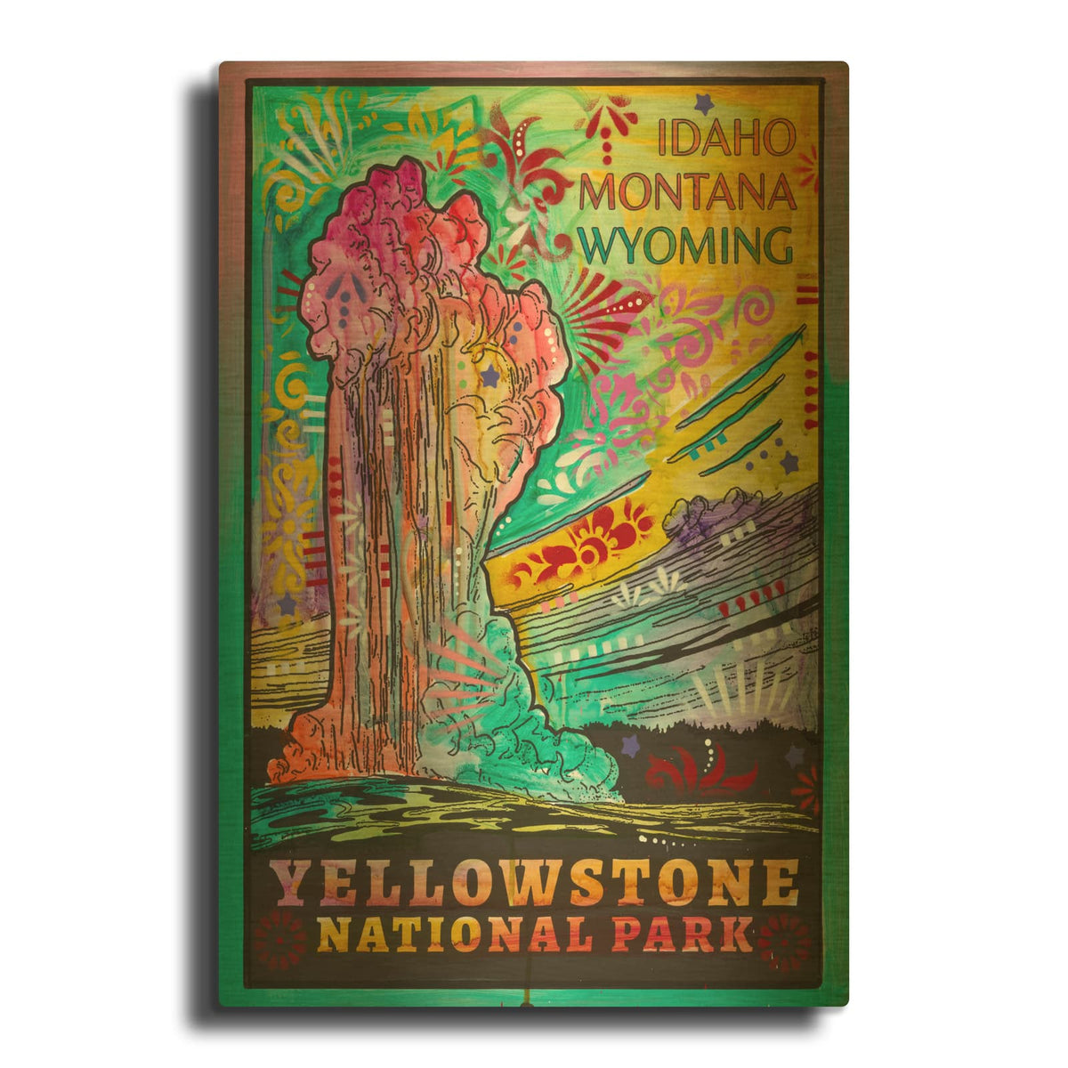 'Np Yellowstone' By Dean Russo Gold Metal Wall Art