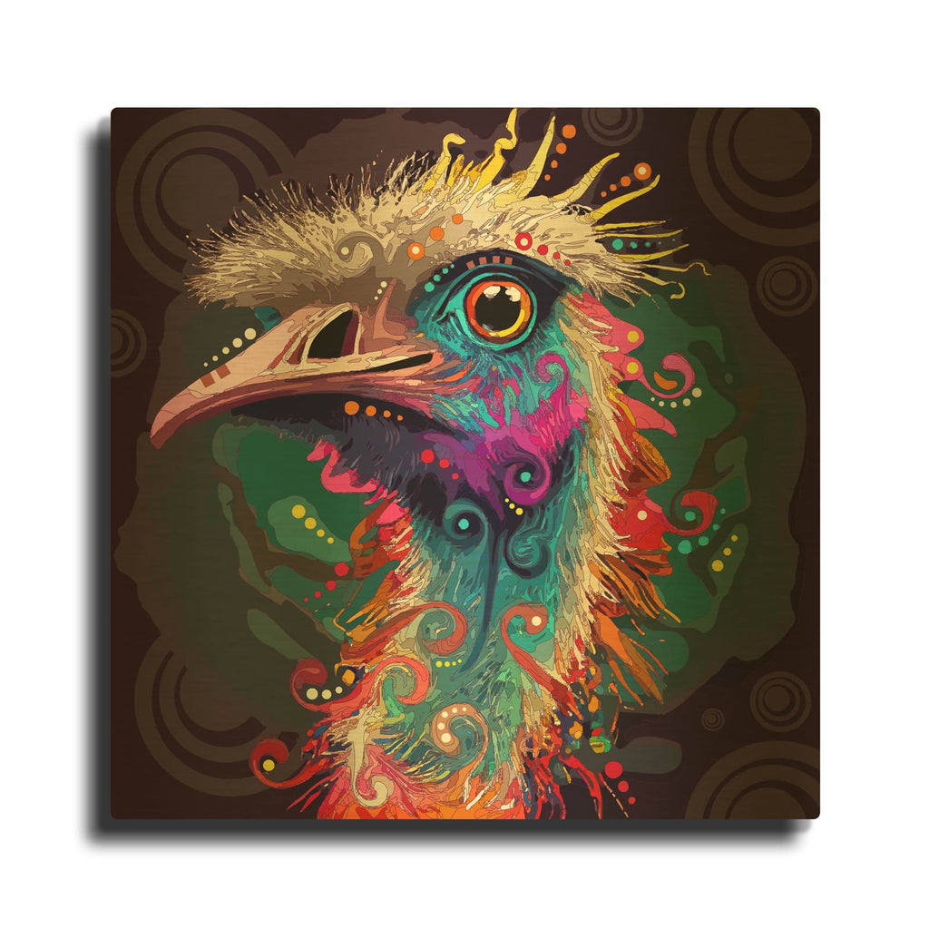 'Ostrich' By Dean Russo Gold Metal Wall Art