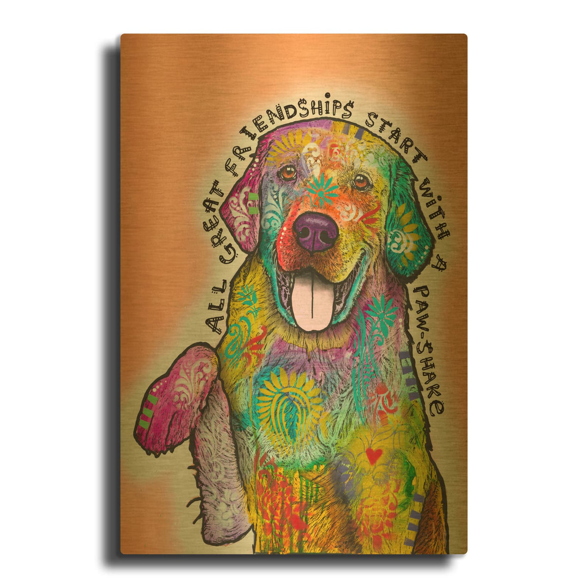 'Shake' By Dean Russo Gold Metal Wall Art