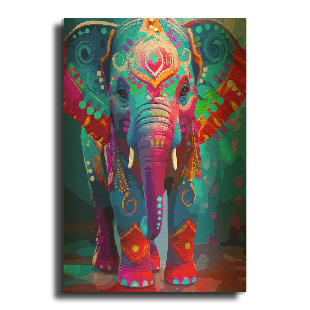 'The Baby Elephant' By Dean Russo Gold Metal Wall Art