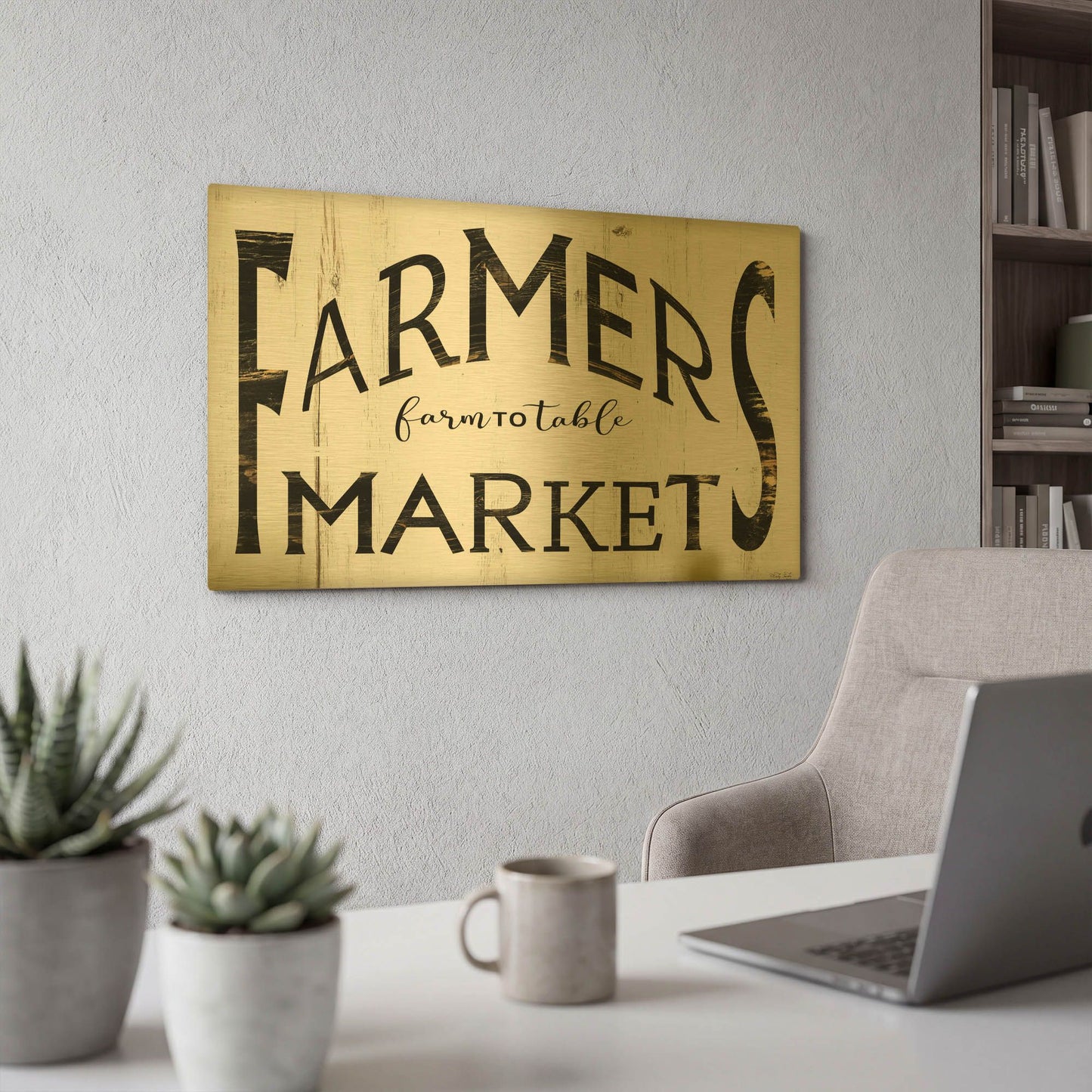 'Farmer' By Cindy Jacobs Gold Metal Wall Art