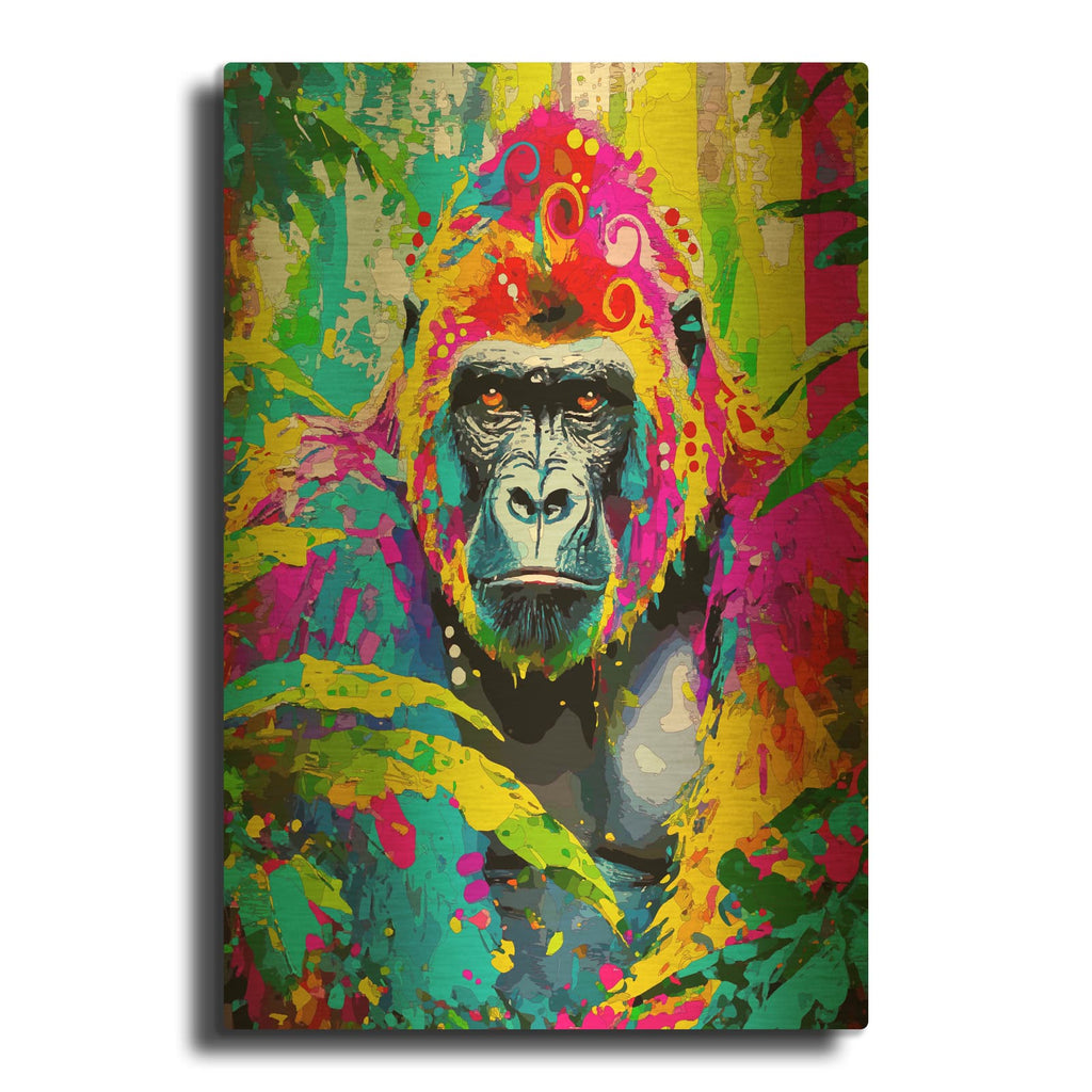 'The Chroma Gorilla' By Dean Russo Gold Metal Wall Art