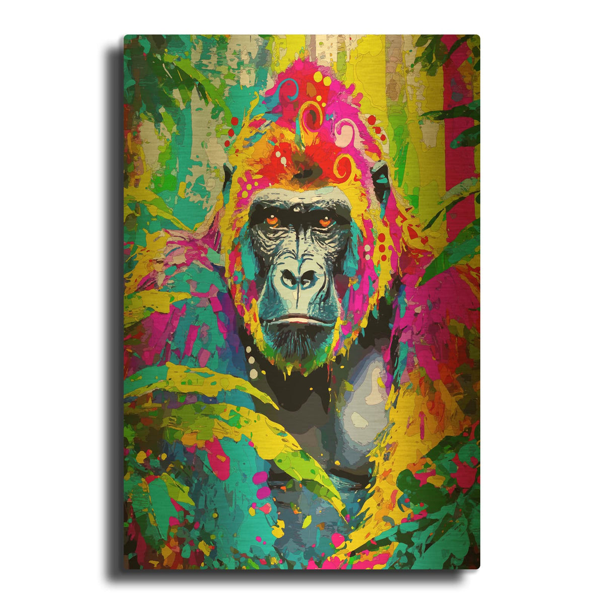 'The Chroma Gorilla' By Dean Russo Gold Metal Wall Art