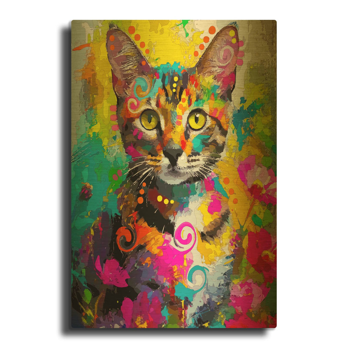 'The Love Bengal' By Dean Russo Gold Metal Wall Art