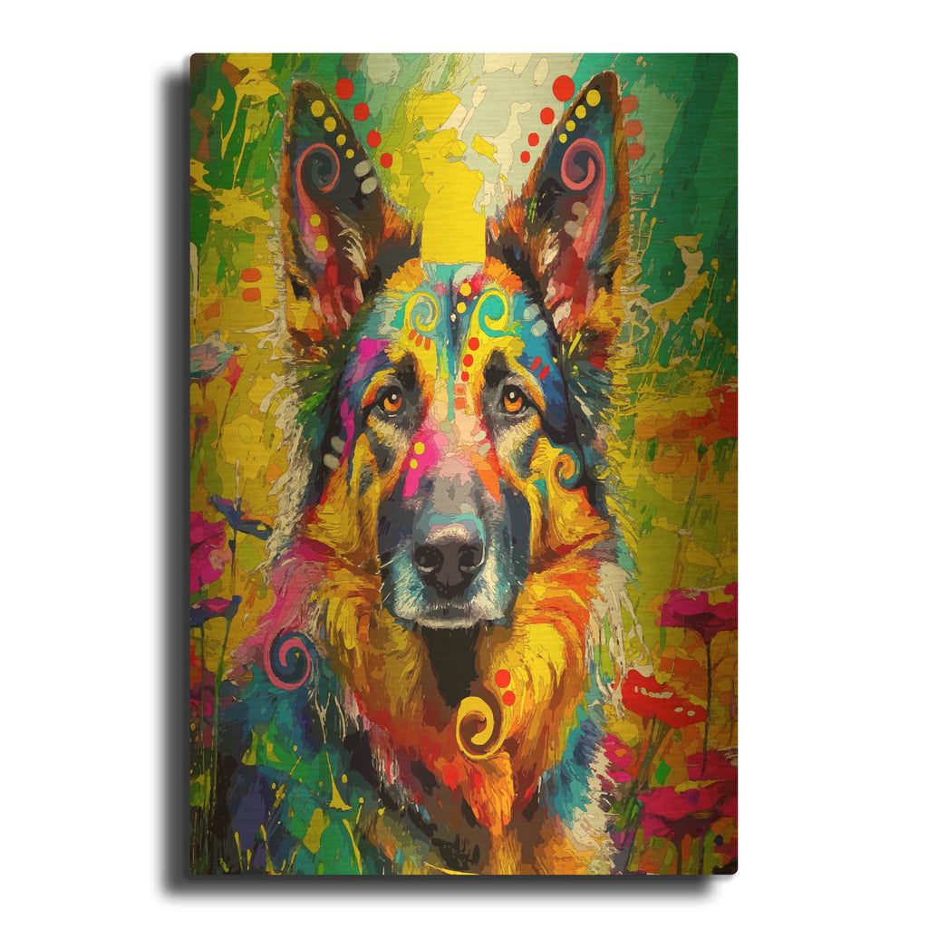 'The Straight Forward Shepherd' By Dean Russo Gold Metal Wall Art