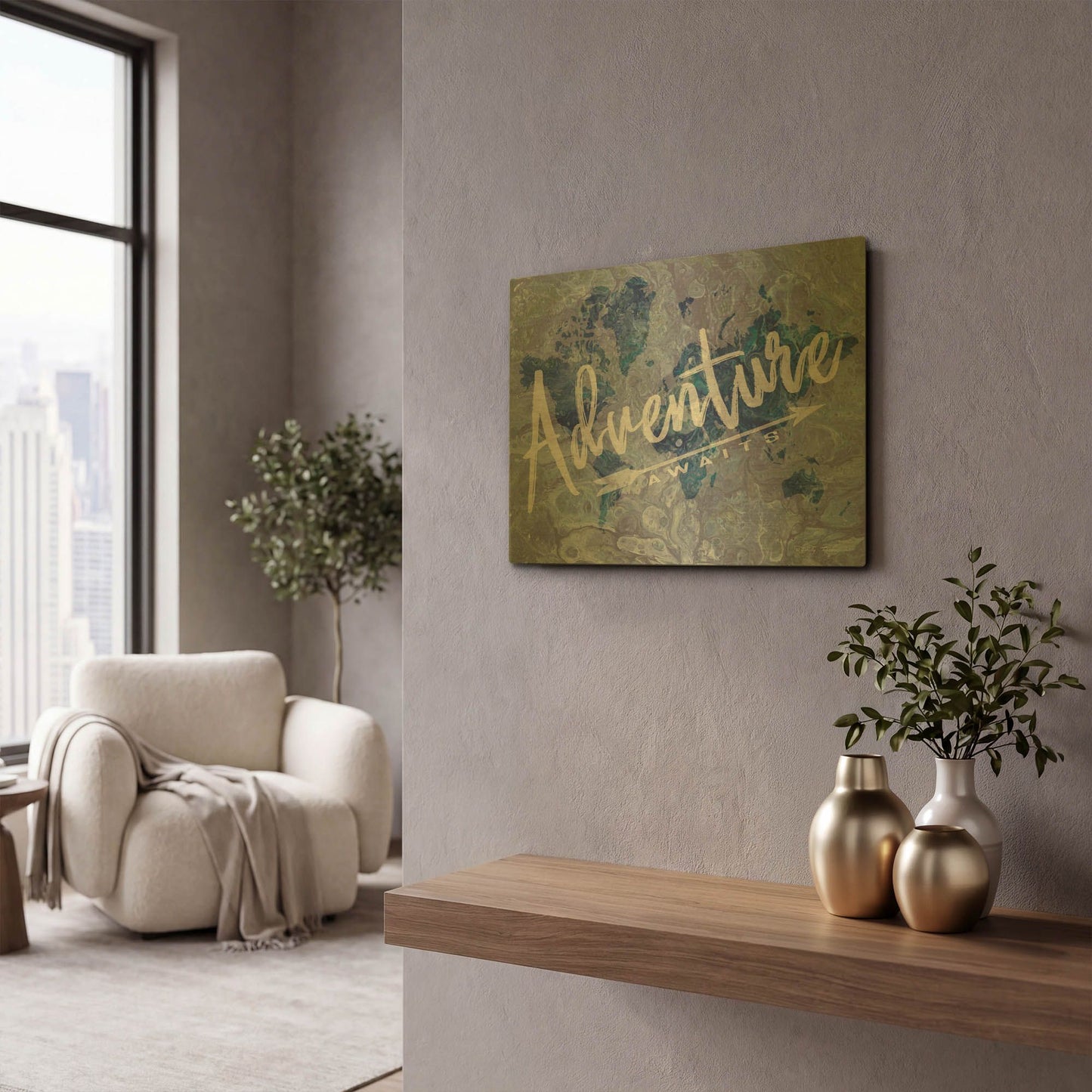 'Adventure' By Cindy Jacobs Gold Metal Wall Art