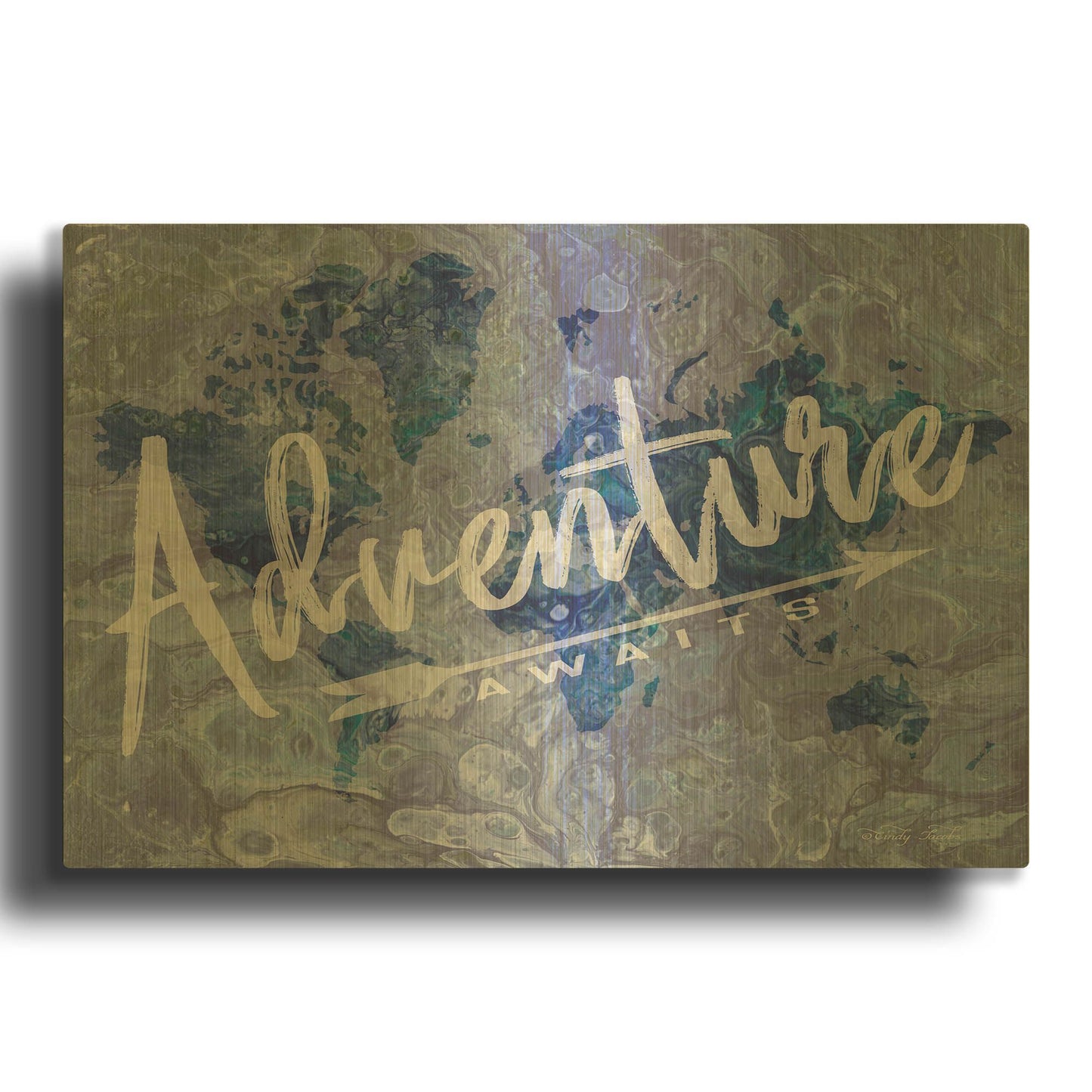 'Adventure' By Cindy Jacobs Gold Metal Wall Art