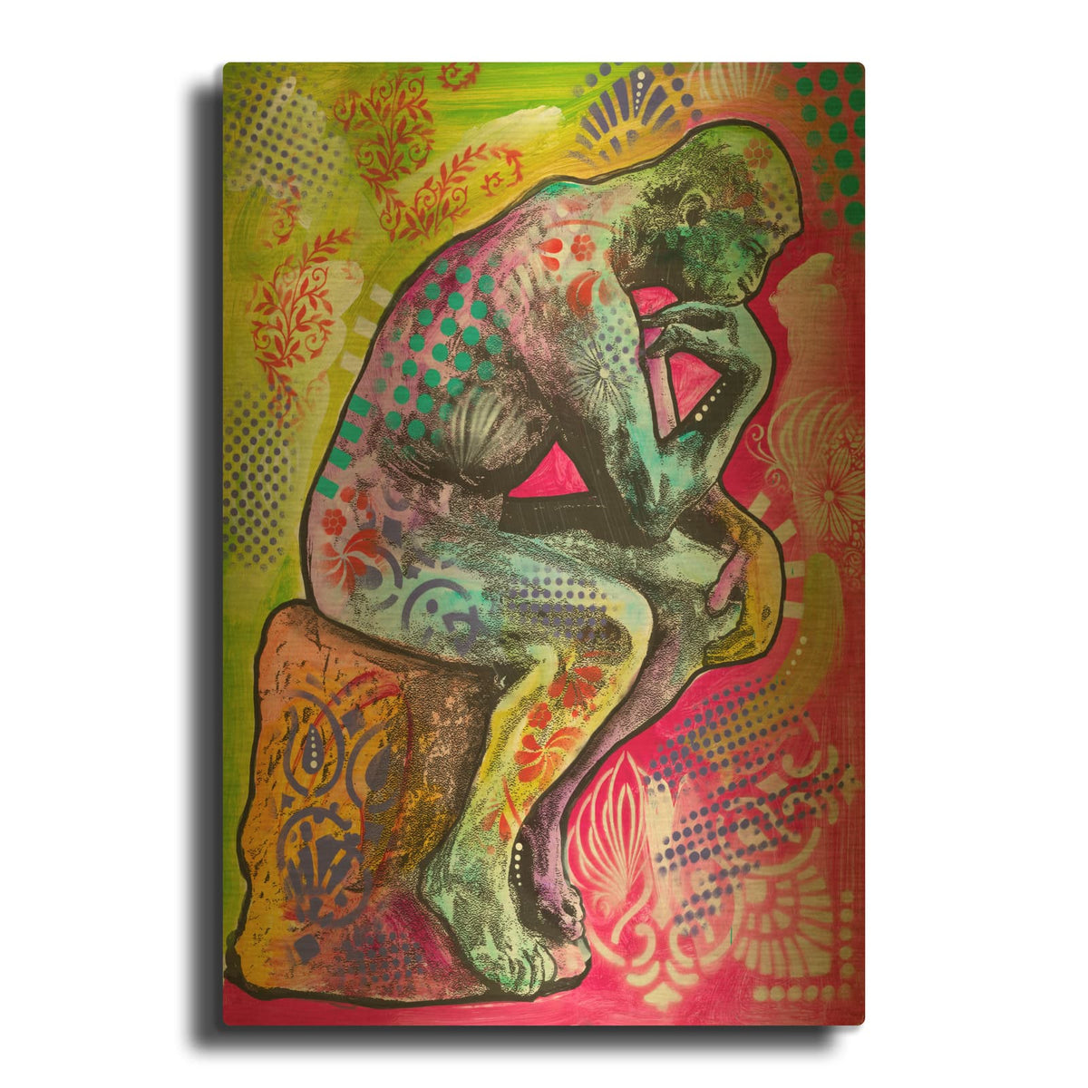 'Thinker' By Dean Russo Gold Metal Wall Art