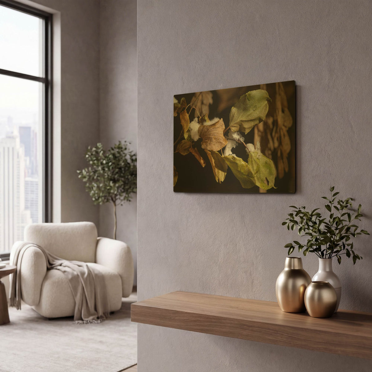 'Autumn 01' By Gordon Semmens Gold Metal Wall Art