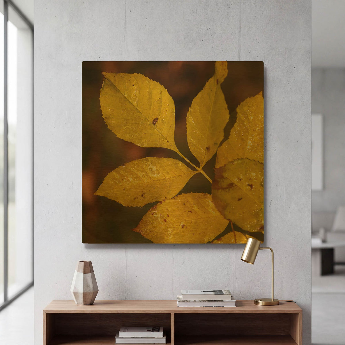 'Autumn 11' By Gordon Semmens Gold Metal Wall Art