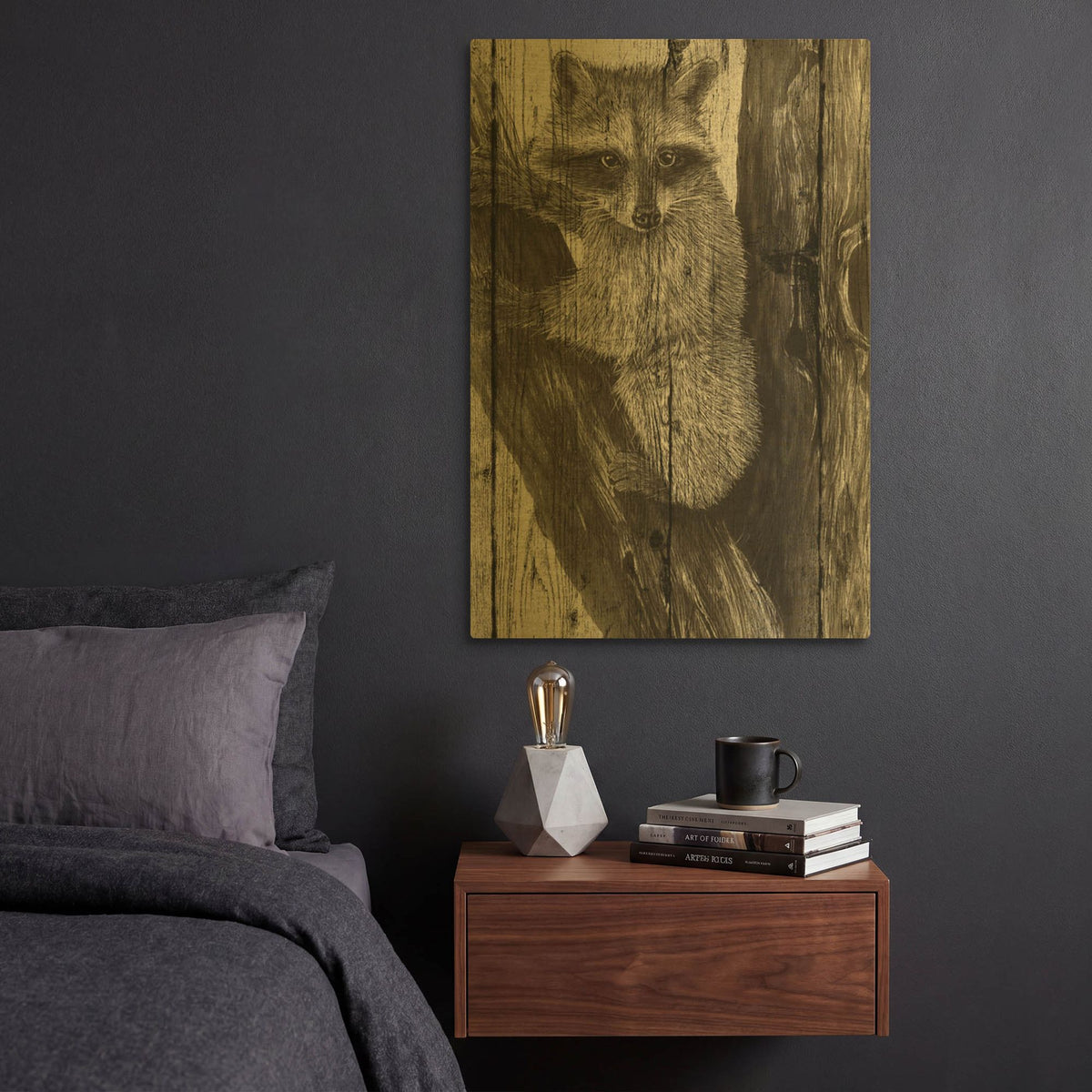 'Baby In A Tree 02' By Gordon Semmens Gold Metal Wall Art