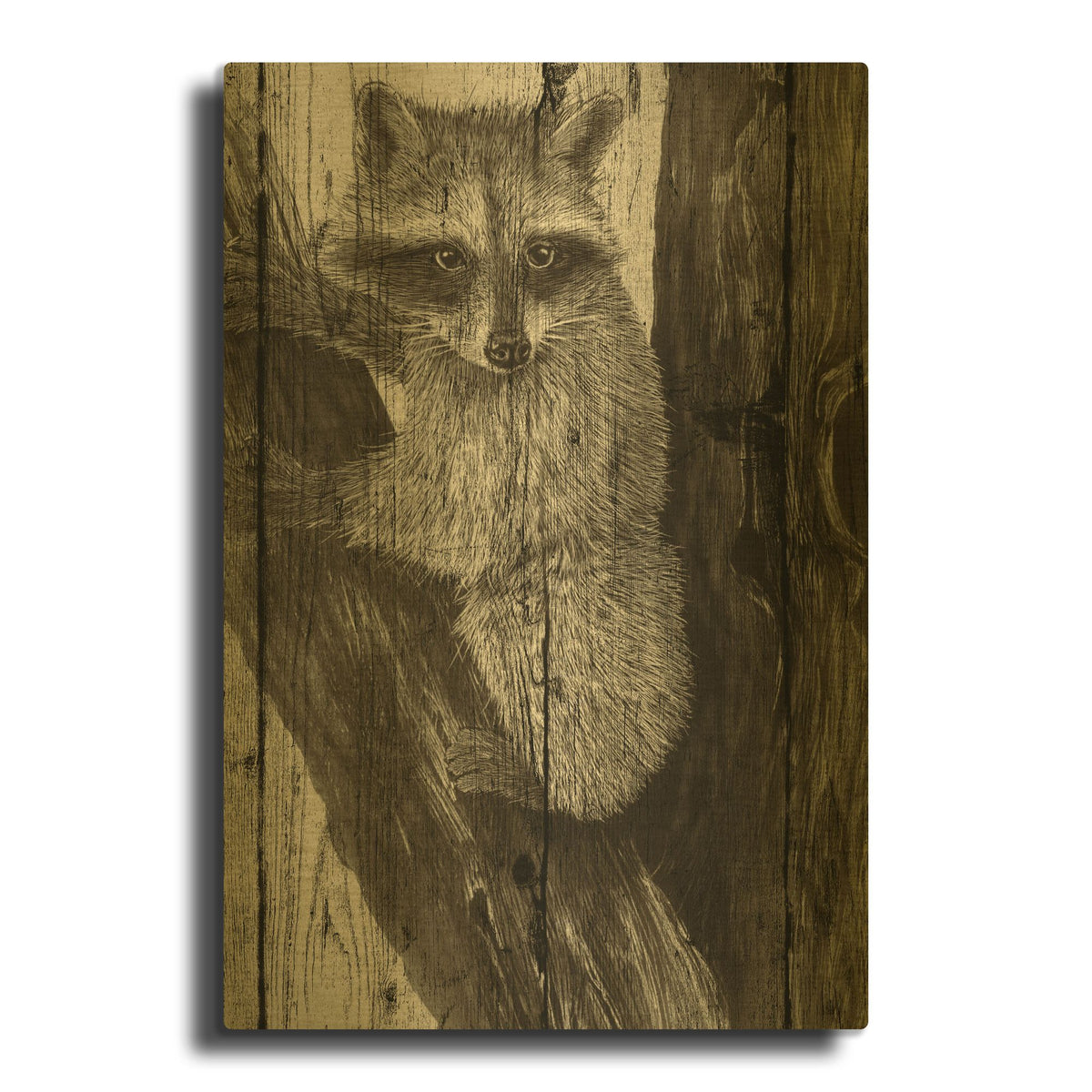 'Baby In A Tree 02' By Gordon Semmens Gold Metal Wall Art