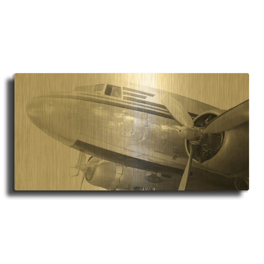 'Bonanzaville Antiques 01' By Gordon Semmens Gold Metal Wall Art