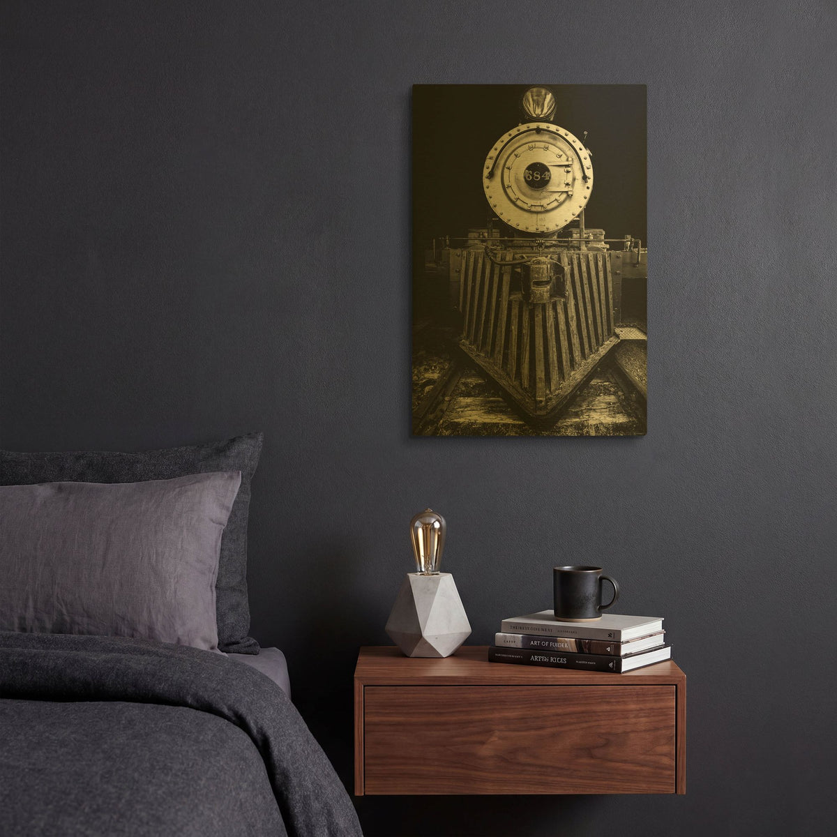 'Bonanzaville Antiques 09' By Gordon Semmens Gold Metal Wall Art
