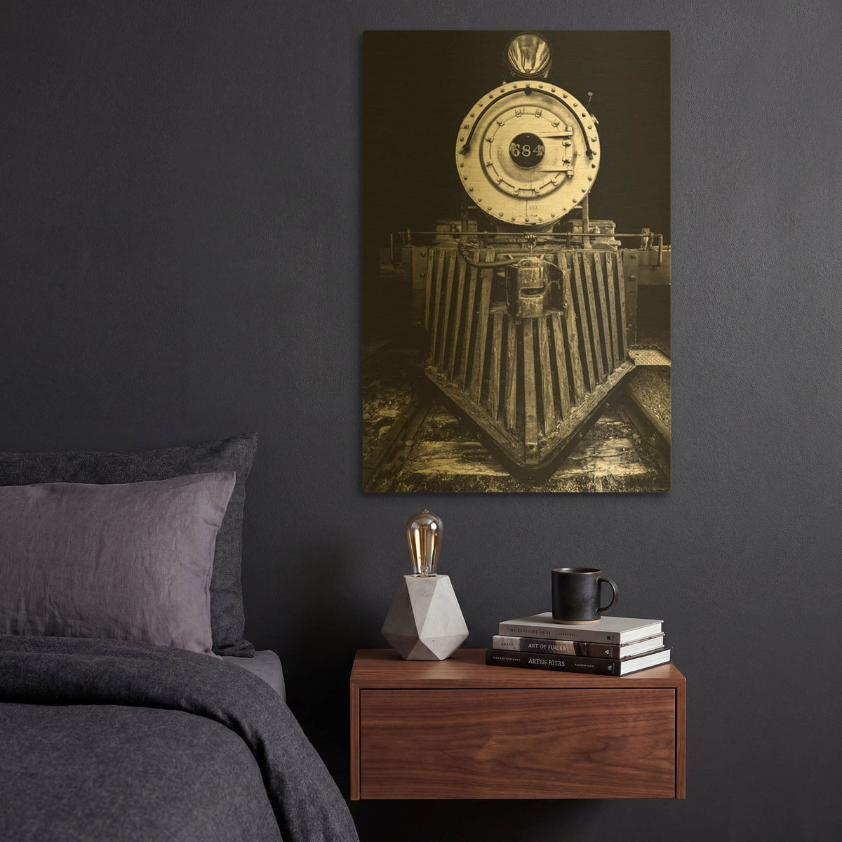 'Bonanzaville Antiques 09' By Gordon Semmens Gold Metal Wall Art