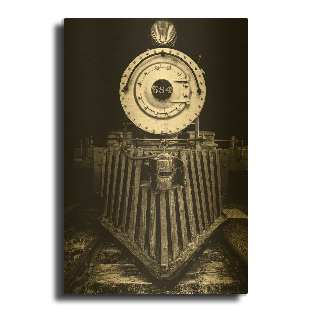 'Bonanzaville Antiques 09' By Gordon Semmens Gold Metal Wall Art