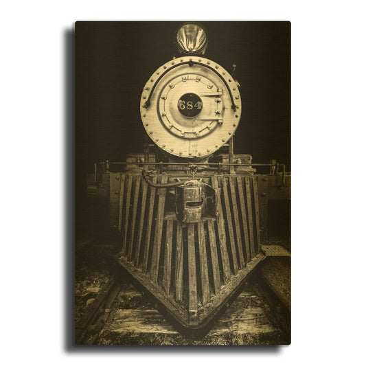 'Bonanzaville Antiques 09' By Gordon Semmens Gold Metal Wall Art