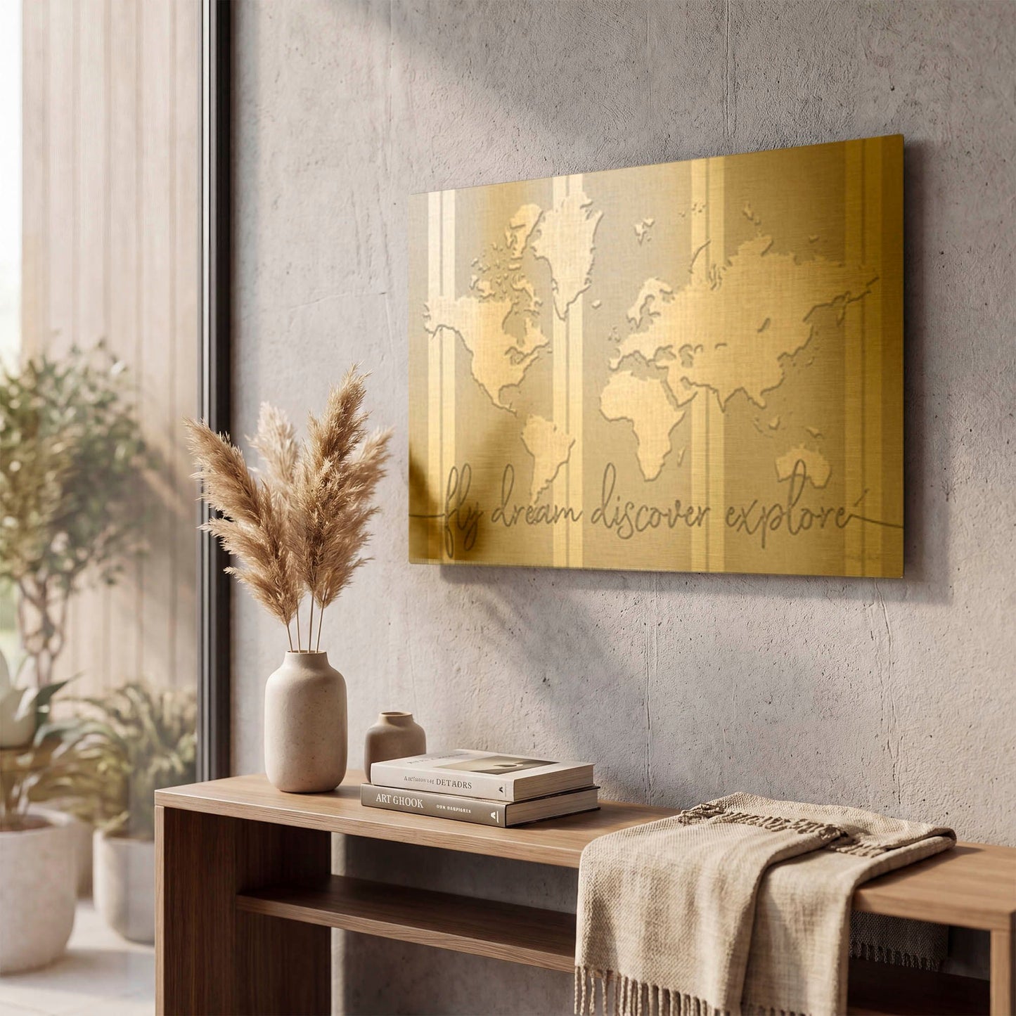 'Fly Dream Discover Explore' By Cindy Jacobs Gold Metal Wall Art