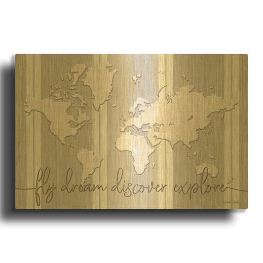 'Fly Dream Discover Explore' By Cindy Jacobs Gold Metal Wall Art
