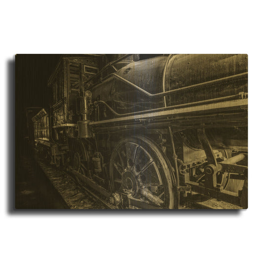 'Bonanzaville Antiques 10' By Gordon Semmens Gold Metal Wall Art