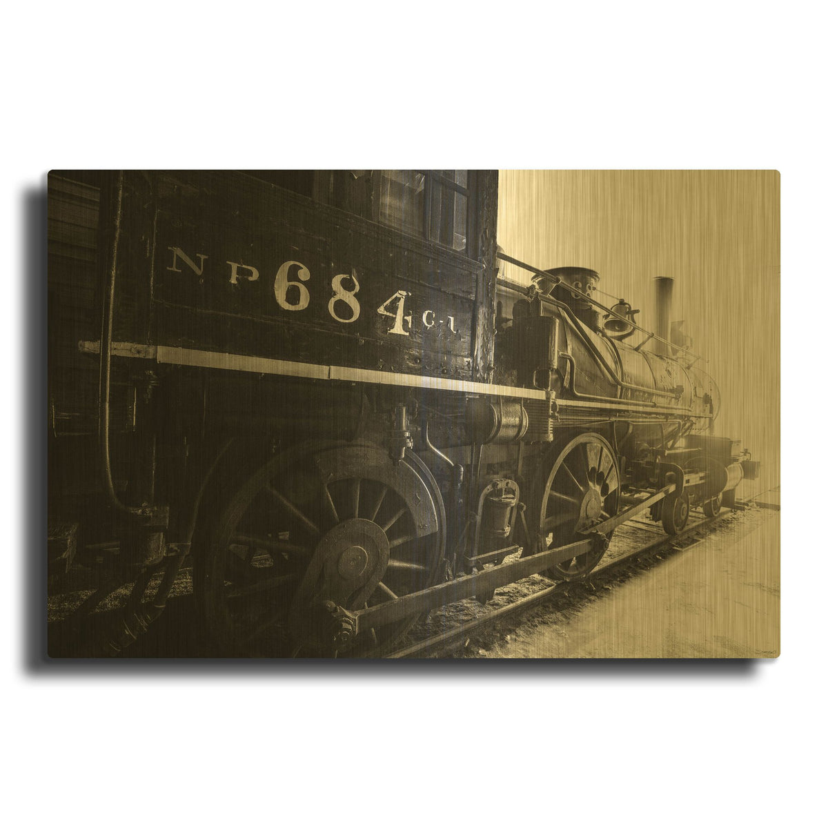 'Bonanzaville Antiques 13' By Gordon Semmens Gold Metal Wall Art