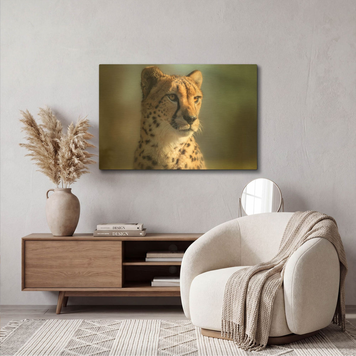 'Cheetah 1' By Gordon Semmens Gold Metal Wall Art