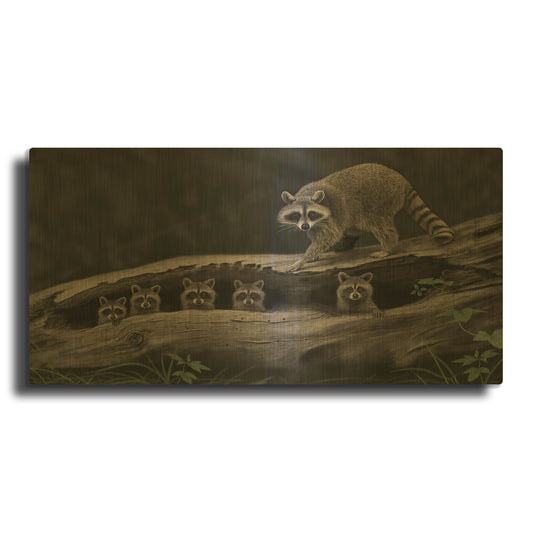 'Driftwood Bandits' By Gordon Semmens Gold Metal Wall Art